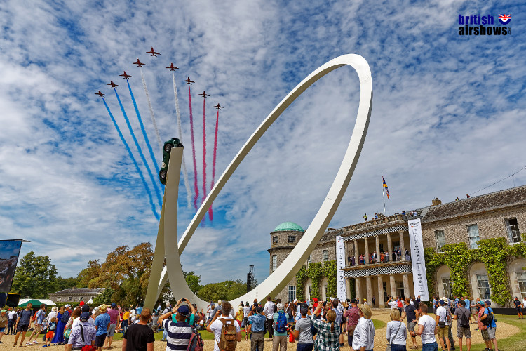 Red Arrows arrive at the Festival of Speed 2019