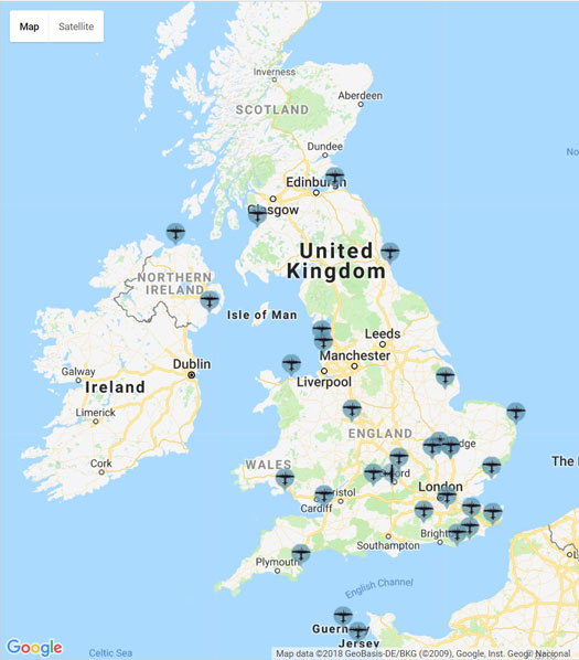 Lancaster displays at UK airshows in 2021: map and list