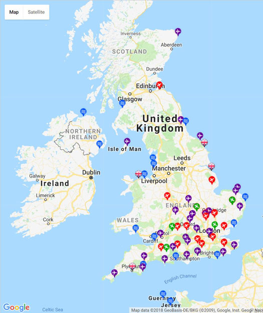 Map of British & UK Airshows 2024