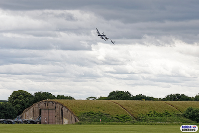 BBMF over the Lamella hangars in 2025