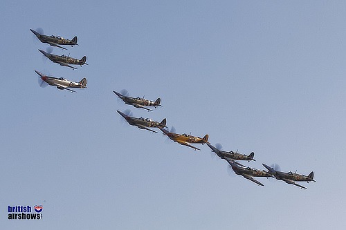 Spitfire formation at Duxford