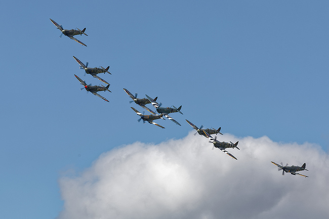 Nine Spitfires