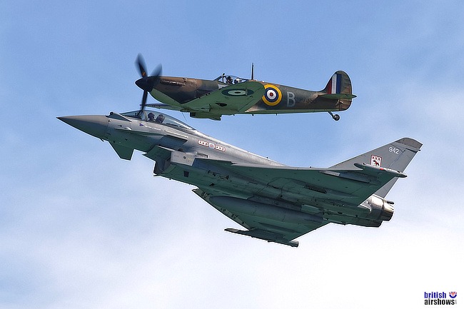 RAF Typhoon and BBMF Spitfire synchro