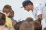 Lewis Hamilton with young fans